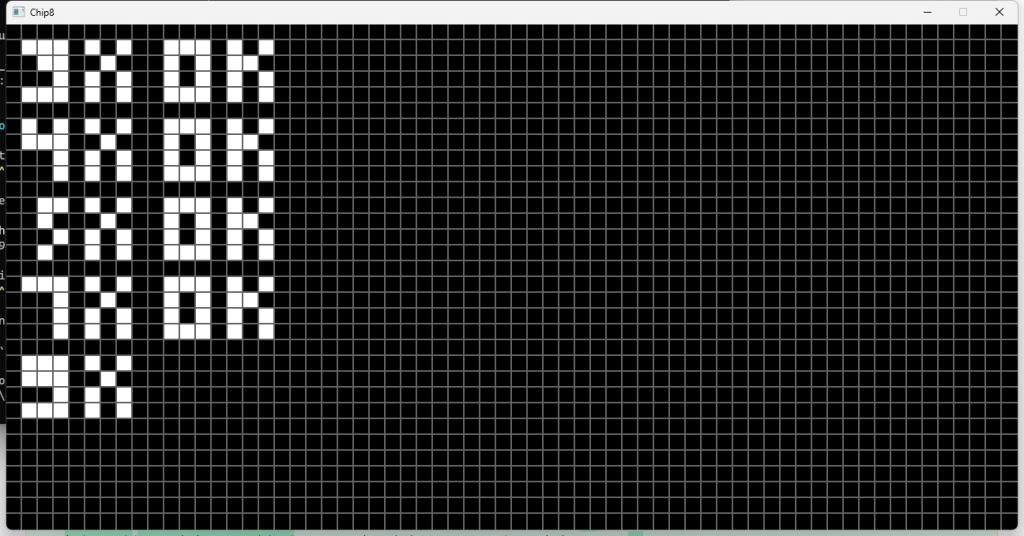 CHIP-8 emulator passing the test_opcode ROM, showing OK for each tested opcode
