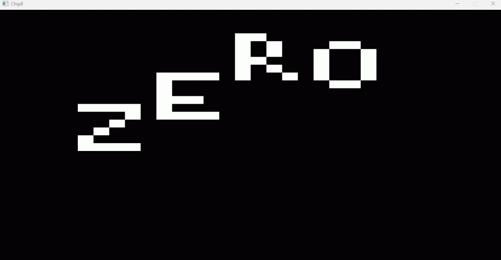 CHIP-8 emulator running the animated Zero demo ROM
